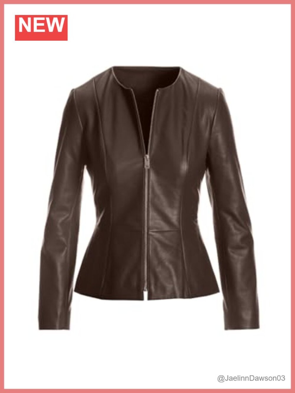 Genuine Lambskin Leather Jacket Peplum Biker Style Women's